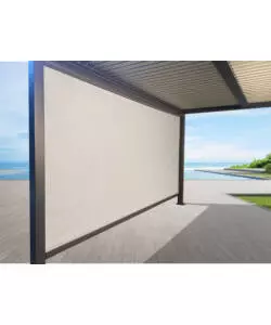 PANNELLO LATERALE OSCURANTE PER PERGOLE RIVIERA "SCREEN" IN TEXTILENE ANTRACITE E GRIGIO LATO 3 M